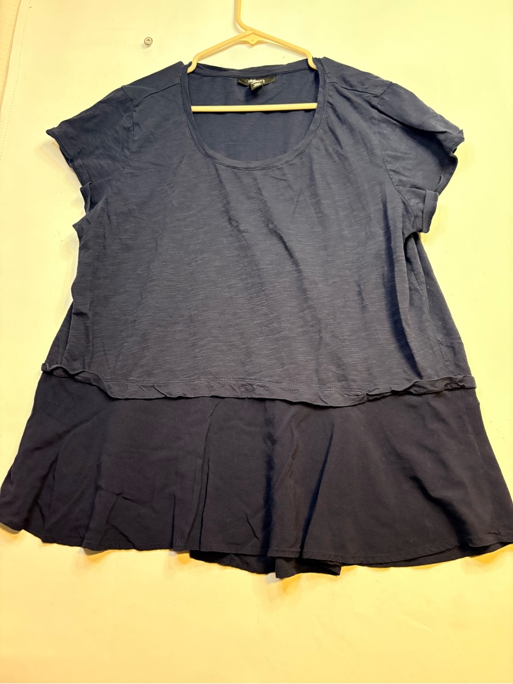Style & Co. Navy Layered Short-Sleeve Tunic